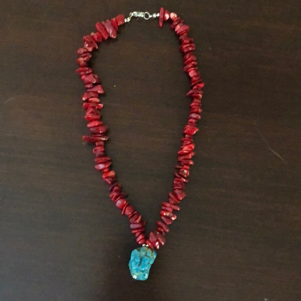 COPY - Really interesting beautiful beaded necklace with a stone